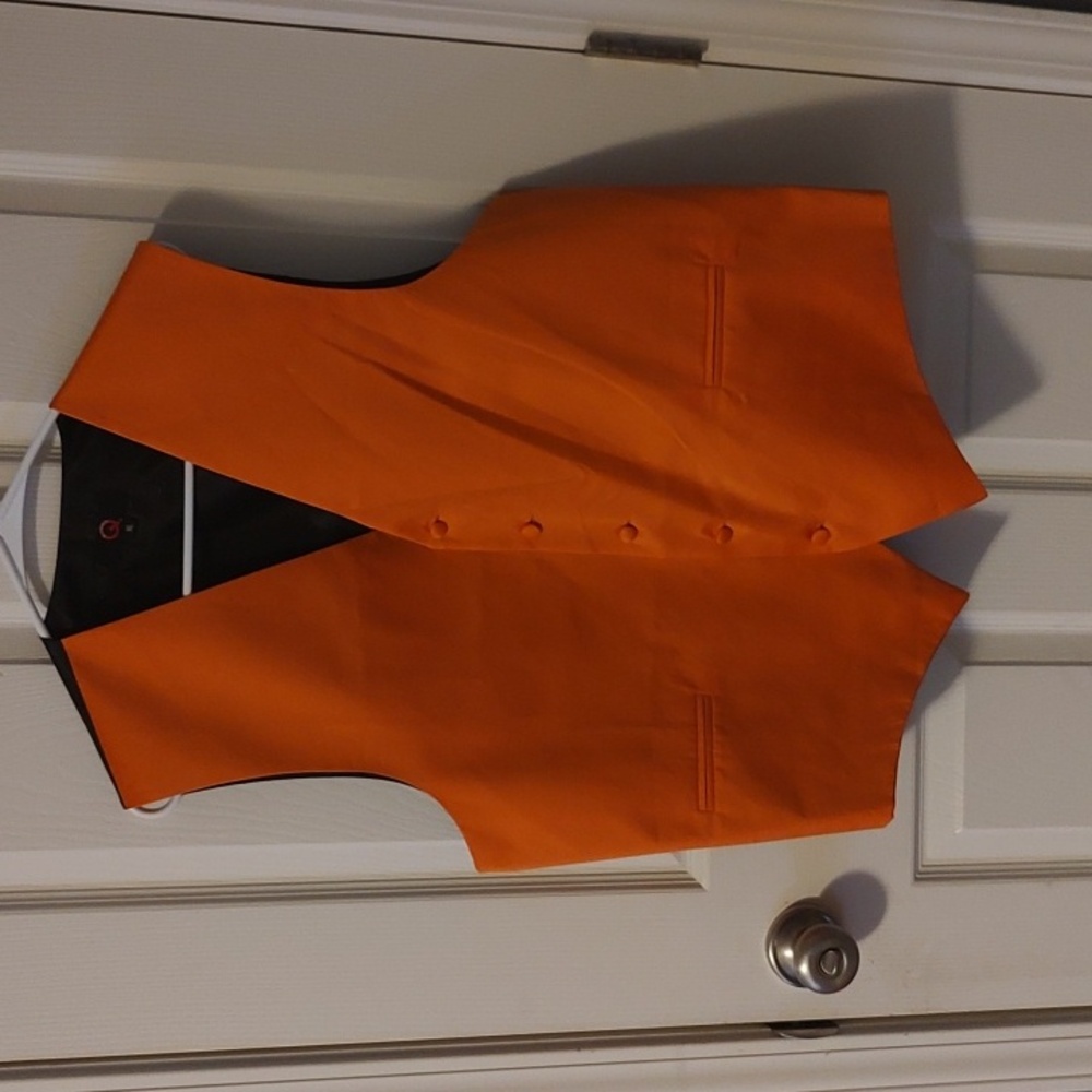 Orange Button-Up Vest